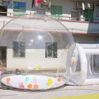 Maison à bulles transparente gonflable commerciale avec tunnel, piscine à balles imperméable pour enfants, idéale pour la location événementielle