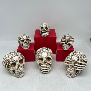 Crâne en résine à motifs créatifs de grande taille pour Halloween Décoration de la maison Couvrez vos <span class=keywords><strong>oreilles</strong></span>/yeux/bouches Forme Crâne - Product Image 4