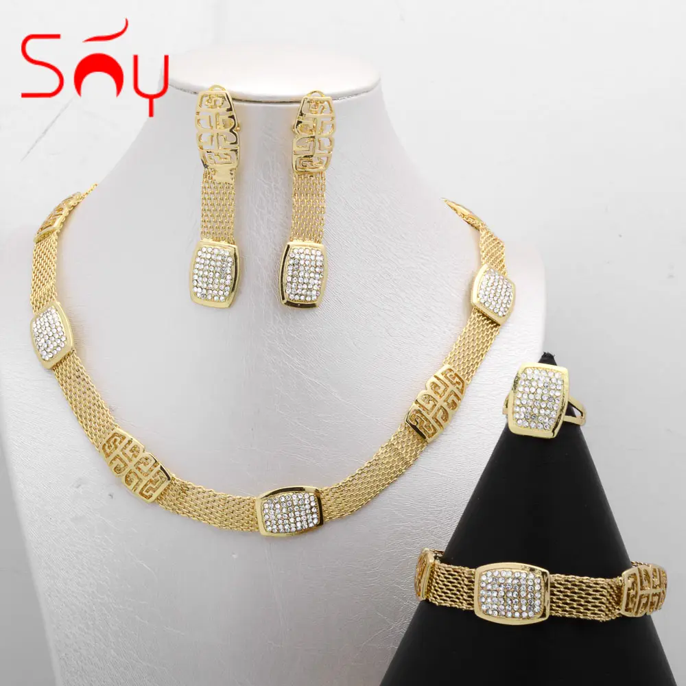 Fashion jewelry luxury gold plated jewelry sets old plain goldcoin design Women's elegant new designs