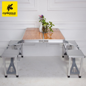Table pliante portable réglable en aluminium pour l'extérieur, barbecue, camping, pique-nique, chaises de jardin pliantes - Product Image 6