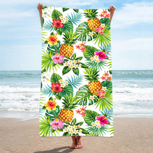 Prêt à expédier vente chaude 70x140cm populaire hawaïen Rectangle microfibre serviette de plage sans sable serviette - Product Image 4