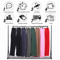 Pantalon de survêtement homme surdimensionné, coupe ample, délavé à l'acide, personnalisé, à jambe large, uni, vente en gros