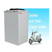 Tahan air 64V 30Ah 2 roda EV Limn2o4 paket baterai baterai skuter baterai dengan BMS