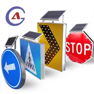Venta al por mayor de fábrica: Señales LED solares de 600*600mm para cruces peatonales, con luz ámbar intermitente, para advertencia de límite de velocidad en tráfico rodado. - Product Image 2
