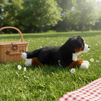 Boneka Anjing Bernese Mountain Dog Realistis Lembut Grosir Pabrik, Boneka Anak Anjing Isi Dakron Mirip Asli untuk Hadiah Ulang Tahun Anak, Dekorasi Rumah