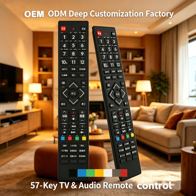 RCT1057 Universal Fixed Code Infrared Smart TV Remote Control with Silicone Material 57 Buttons 10m Range AA Battery