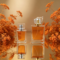 Botol Parfum Kosong Kaca Mewah Berkelanjutan Bentuk Persegi Panjang 50ml 100ml yang Dapat Disesuaikan dengan Pompa Semprot dan Cetak Sablon