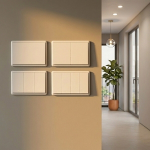 Interruptor de luz inteligente ZigBee AomyTech para empotrar en pared, WIFI, 1/2/3/4 botones, panel de botones pulsadores ABS, Wenzhou, compatible con <span class=keywords><strong>Apple</strong></span> Home, control por voz Siri, con logo. - Product Image 6