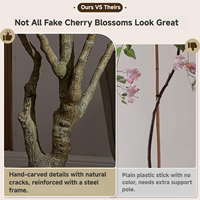 Pohon Bunga Sakura Buatan Besar Warna Pink untuk Dekorasi Acara Pernikahan di Mal, Dekorasi Rumah Dalam Ruangan, Tanaman Buatan Grosir