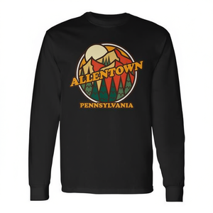 T-shirt a maniche lunghe con stampa souvenir di Allentown Pennsylvania Mountain Hiking - Product Image 2