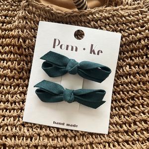 Pinces <span class=keywords><strong>à</strong></span> cheveux pour femmes, couleur unie, ruban, tissu, accessoires de mode faits <span class=keywords><strong>à</strong></span> la main. - Product Image 3