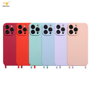 New Arrival <strong>Low</strong> <strong>Price</strong> for iPhone 14 15 Silicone <strong>Mobile</strong> Phone Cases Shockproof Crossbody Holder with Strap - Product Image 1