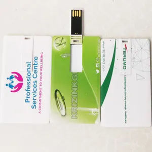 Carte USB 2.0 de crédit professionnelle de haute qualité, lecteur Flash avec impression en couleur populaire, carte de mémoire de 8 go