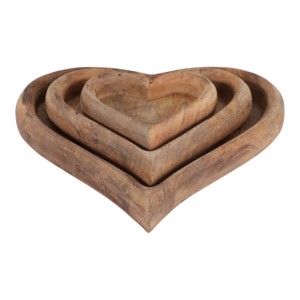 Set di vassoi in legno a forma di cuore per comodino, tavolino da caffè, decorazioni per la casa, portaoggetti per gioielli e vanità - Product Image 1