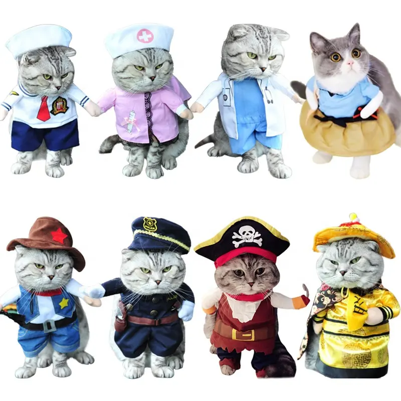 Handsome Pet Clothes for Dog Cat Sailor Pirate Captain Doctor Clothing Personality Design Cosplay Pet Cat Clothes