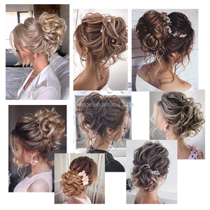 Cheveux synthétiques bouclés pour femme blanche, 40 couleurs, chouchou pour <span class=keywords><strong>mariage</strong></span>, rembourrage, <span class=keywords><strong>chignon</strong></span>, donuts, Offre Spéciale - Product Image 6