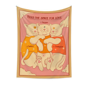 Настраиваемый традиционный стиль Три кошки стены гобелен в стиле розовый для любви пространство домашний декор полиэстер фон - Product Image 4