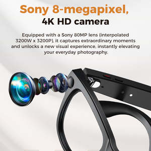 Nuovi Occhiali Smart M02 Ultra 2025 con Tecnologia Avanzata, 8MP Pixel, Custodia Ricaricabile e Riconoscimento Immagini e Traduzione WiFi - Product Image 5