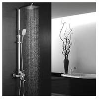 SUS 304 acier inoxydable nickel brossé 3 Triple fonction pluie mural douche supérieure et bain douche robinet ensemble salle de bain