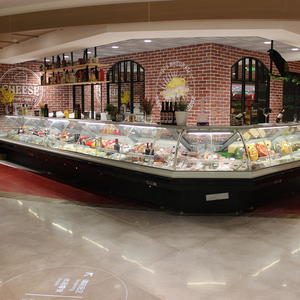 Vitrine Réfrigérée Commerciale pour Viande Fraîche avec Refroidissement par Ventilateur, Sans Givre, Porte Coulissante Arrière en Verre pour Supermarché - Product Image 2