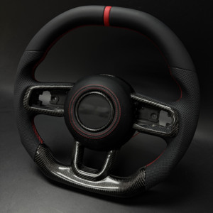 Volante de Cuero y Fibra de Carbono Personalizado para el Interior del Automóvil, para <span class=keywords><strong>Jeep</strong></span> Wrangler JK JL - Product Image 2