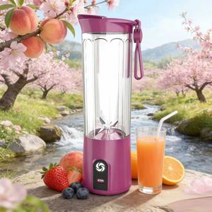 Smoothie blender machine industrial Portable Blender Car/Battery Power <b>One</b>-Click button motor portable blenders milkshake maker - Product Image 4