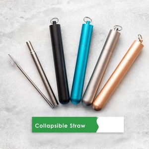 Pajita Plegable de Acero Inoxidable Ecológica de Alta Calidad - Product Image 1