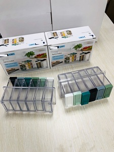 6 Cái/bộ Gia Vị Jar Hộp Gia Vị Nhà Bếp Gia Vị Lưu Trữ Chai Lọ Trong Suốt <span class=keywords><strong>PP</strong></span> Muối Tiêu Cumin Bột Hộp Công Cụ - Product Image 4