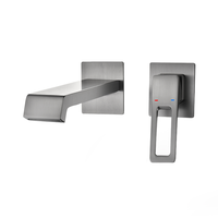 Robinet de lavabo mural et encastré en laiton de luxe, style cascade, eau froide et chaude, personnalisable