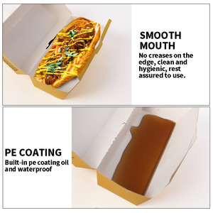 Contenedor de embalaje de alimentos bandejas caja de aperitivos caja de pastel papel Kraft papel de perro caliente personalizado para llevar impreso perro de maíz coreano desechable - Product Image 6