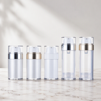 Pots à crème en acrylique écologiques de luxe sans air de 15g et 30g avec couvercles en plastique pour emballage personnalisé de lotions et soins de la peau