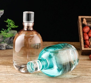 Botella de Licor Transparente de Lujo con Cierre Hermético, Botella de Vino de 200 ml para <span class=keywords><strong>Vodka</strong></span> Premium, Venta al por Mayor - Product Image 1