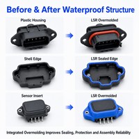 Servicio de Moldeo por Inserción de LSR a Prueba de Agua IP68 de Alta Precisión Personalizado para Componentes de Sellado de Silicona Integrados OEM ODM