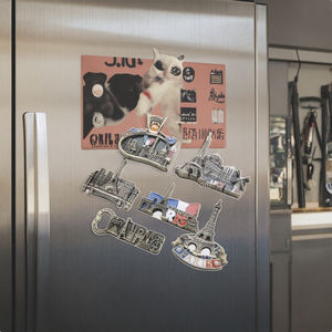 Adesivo magnetico da viaggio in acrilico e lega 3D torre di <span class=keywords><strong>parigi</strong></span> magnete da frigo decorativo per la casa modello di costruzione francese - Product Image 1