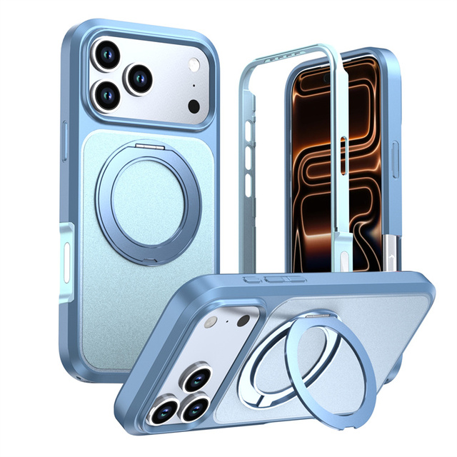New Arrival Multi Colors TPU PC Shockproof Cover 360 Rotatable Kickstand Magnetic Wireless Charging for IP 11 12 13 14 15 16 17