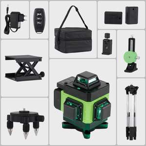 Niveau laser autonivelant rechargeable à 16 lignes, lumière verte, trépied 3604D, lignes croisées verticales et horizontales, construction durable, étui - Product Image 6