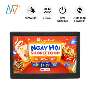 Reproductor Multimedia Independiente de 10.1 Pulgadas, Pantalla LCD con Ranura para Tarjeta USB y SD, Monitor de Señalización Digital para <span class=keywords><strong>Tiendas</strong></span> - Product Image 1