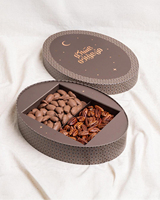 Caja de Regalo de Lujo Personalizada para Ramadán, Caja Ovalada para Frutos Secos, Dátiles, Postres, Pasteles, Dulces, Barras de Chocolate y Galletas con Separadores