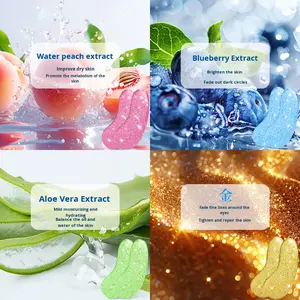 Mascarilla de Ojos de Silicona <span class=keywords><strong>con</strong></span> <span class=keywords><strong>Purpurina</strong></span> Dorada Hidratante, <span class=keywords><strong>con</strong></span> Colágeno y Aloe Vera, Reduce las Líneas Finas, Alivia la Fatiga, para Todo Tipo de Piel - Product Image 2