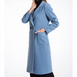 Blazer à capuche ajusté pour femme, veste de costume décontractée à simple boutonnage, coupe-vent en polyester toutes saisons, vente en gros OEM ODM - Product Image 1