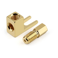 Connecteurs banane pour haut-parleur Audio, en forme de U, Angle droit de 90 degrés, 50 pièces