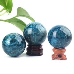 Esfera de Apatita Azul Pulida con Tema de Amor, Bola de Cristal para Decoración del Hogar, Venta al Por Mayor - Product Image 4