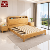 Cadre de lit électrique pliable en bois massif moderne avec étagères et tête de lit, tailles King et Queen, mobilier de chambre OEM ODM