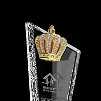 Nouvelles médailles de trophée en cristal en forme de couronne, 3 couleurs (or, argent, bronze), pour concours de beauté et récompenses de compétition