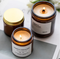 Unterstützt individuelle Luxus-Duftkerzen-Sets aus Bernsteinglas mit Logo, Sojawachs-Kerzen-Geschenkset für Partys und Feiertage