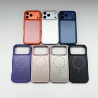 Coque magnétique mate en acrylique de couleur unie pour iPhone 17 16 Pro Max, vente en gros d'usine, étui de téléphone deux-en-un avec cadre d'appareil photo détachable