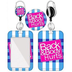 Custom Personalized Gifts Fashion Metal Health Custom Retractable Pull Badge Reels with Badge Holder - Product Image 1