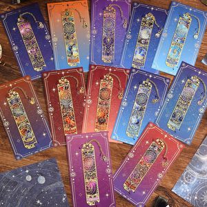 Segnalibro in Metallo Dorato con <span class=keywords><strong>Segni</strong></span> Zodiacali e Astrologici, Regalo a Tema <span class=keywords><strong>Oroscopo</strong></span> per Uomini, Donne, Ragazze, Studenti e Amanti <span class=keywords><strong>dei</strong></span> Libri, Basso MOQ - Product Image 2
