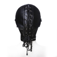 Masque en cuir BDSM fétichiste avec bouche noire pour fêtes, jeux de rôle et jouets sexuels pour couples