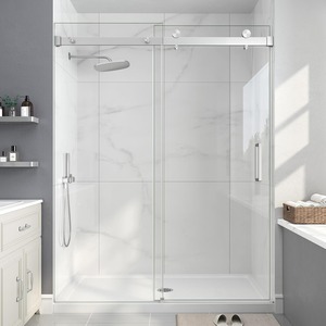 Porte de <span class=keywords><strong>douche</strong></span> en verre sans cadre chromé pour salle de bain, <span class=keywords><strong>douche</strong></span> à l'italienne, vente en gros d'usine - Product Image 1